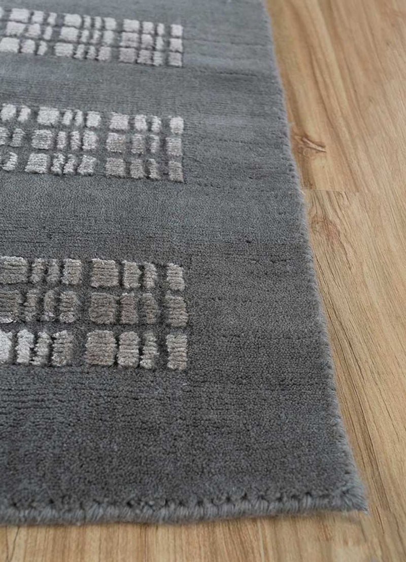 Wollteppich - 180 x 270 cm - schwarz-weiß