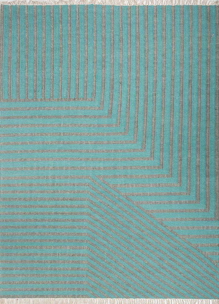 Wollteppich - 180 x 270 cm - türkis