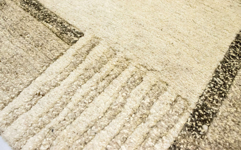 Nepal Teppich 122x173cm - Wollteppich - beige