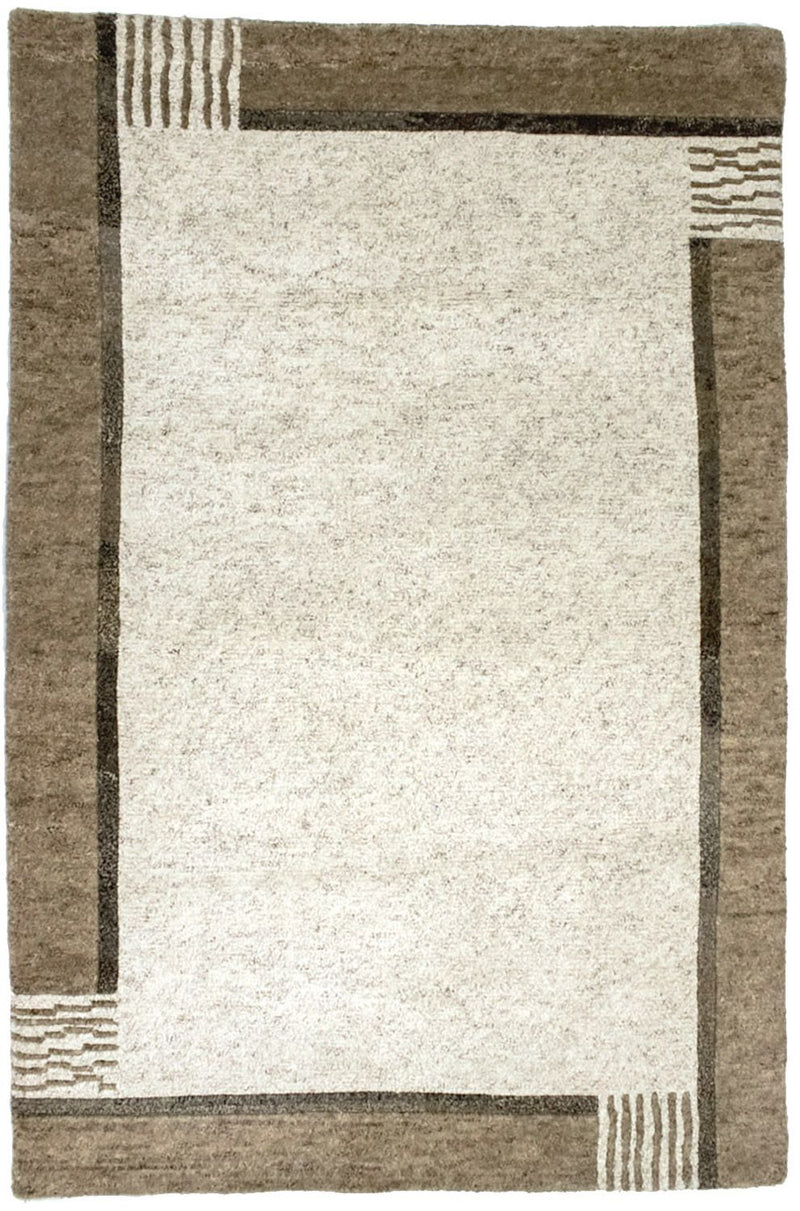 Nepal Teppich 120x178cm - Wollteppich - beige