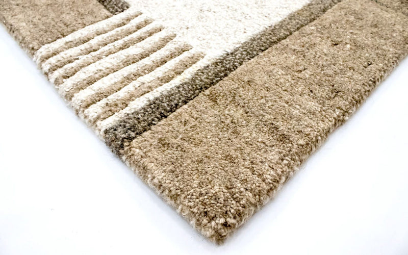 Nepal Teppich 120x178cm - Wollteppich - beige