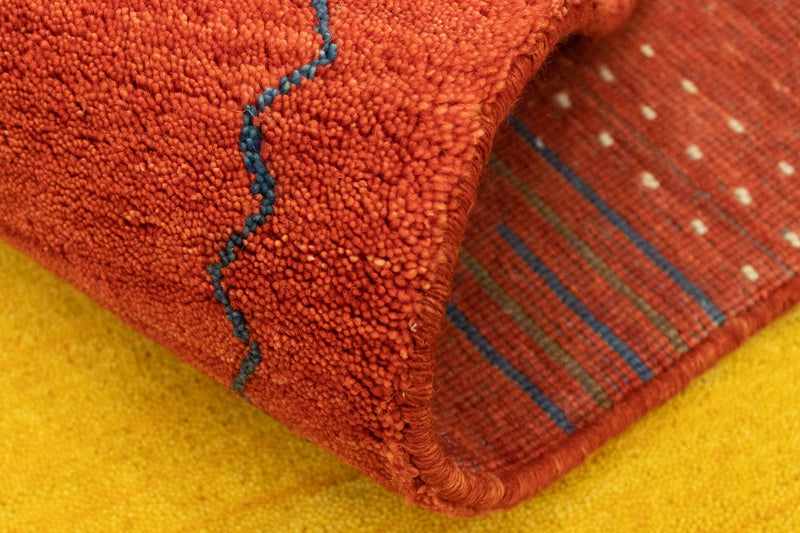 Gabbeh Teppich Indus 250x300cm - Wollteppich - gold