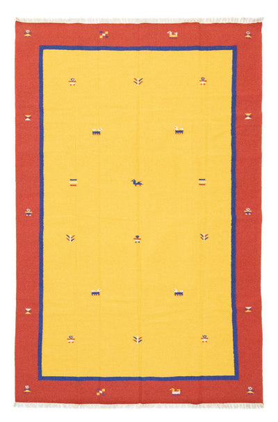 Kelim Modern Teppich 200x300cm - gelb