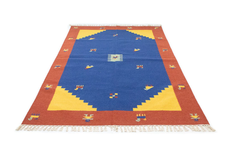 Kelim Modern Teppich 140x200cm - blau