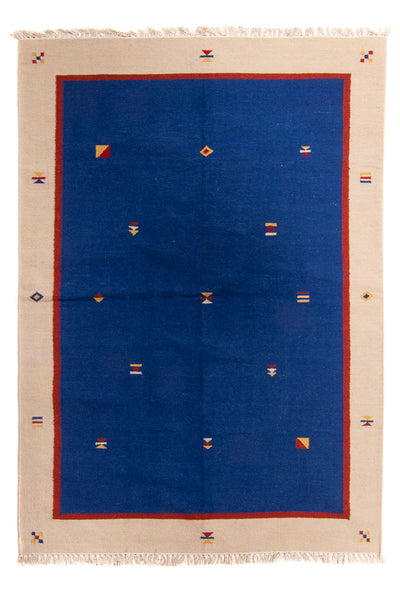 Kelim Modern Teppich 170x240cm - dunkelblau