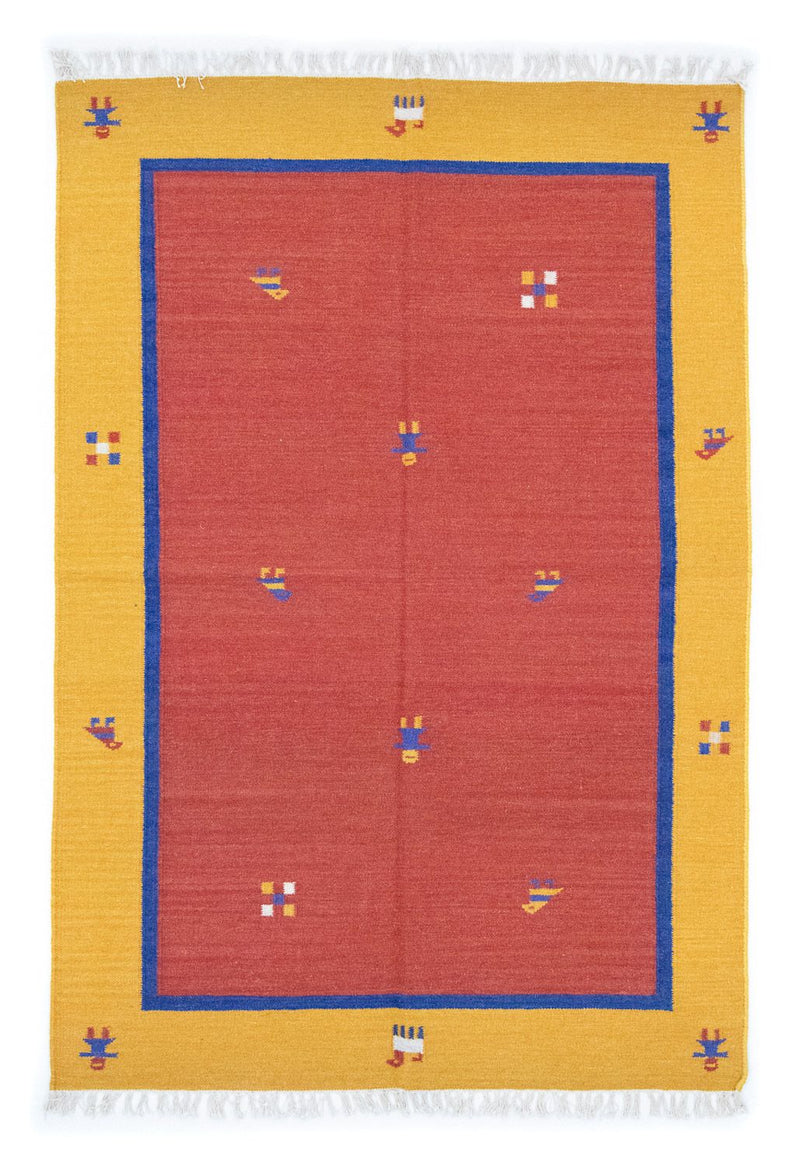 Kelim Modern Teppich 140x200cm - rot