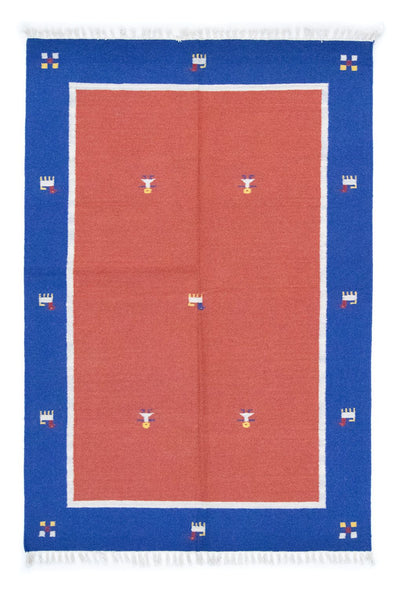 Kelim Modern Teppich 140x200cm - rot