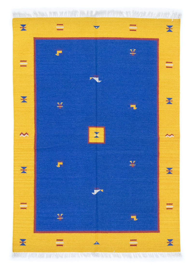 Kelim Modern Teppich 140x200cm - blau