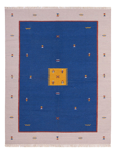 Kelim Modern Teppich 170x240cm - blau