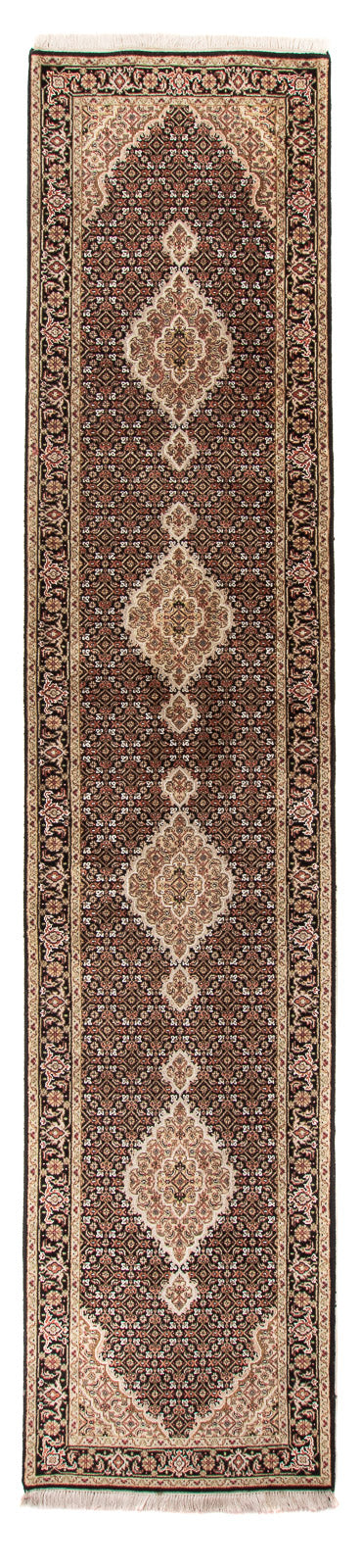 Indo Täbriz Teppich 81x372cm - Orientteppich - schwarz
