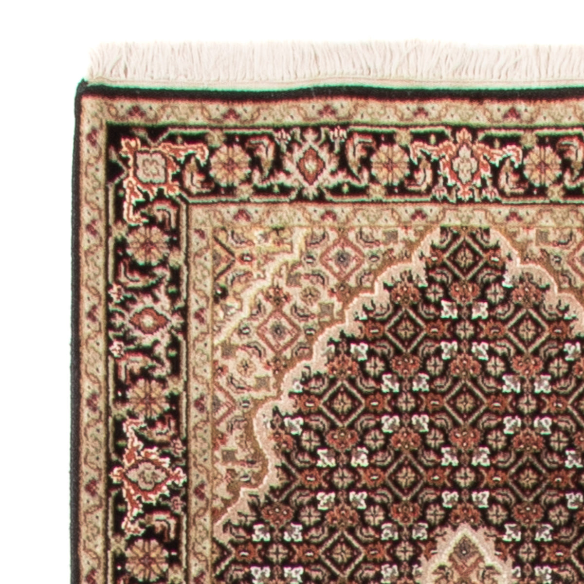 Indo Täbriz Teppich 81x372cm - Orientteppich - schwarz