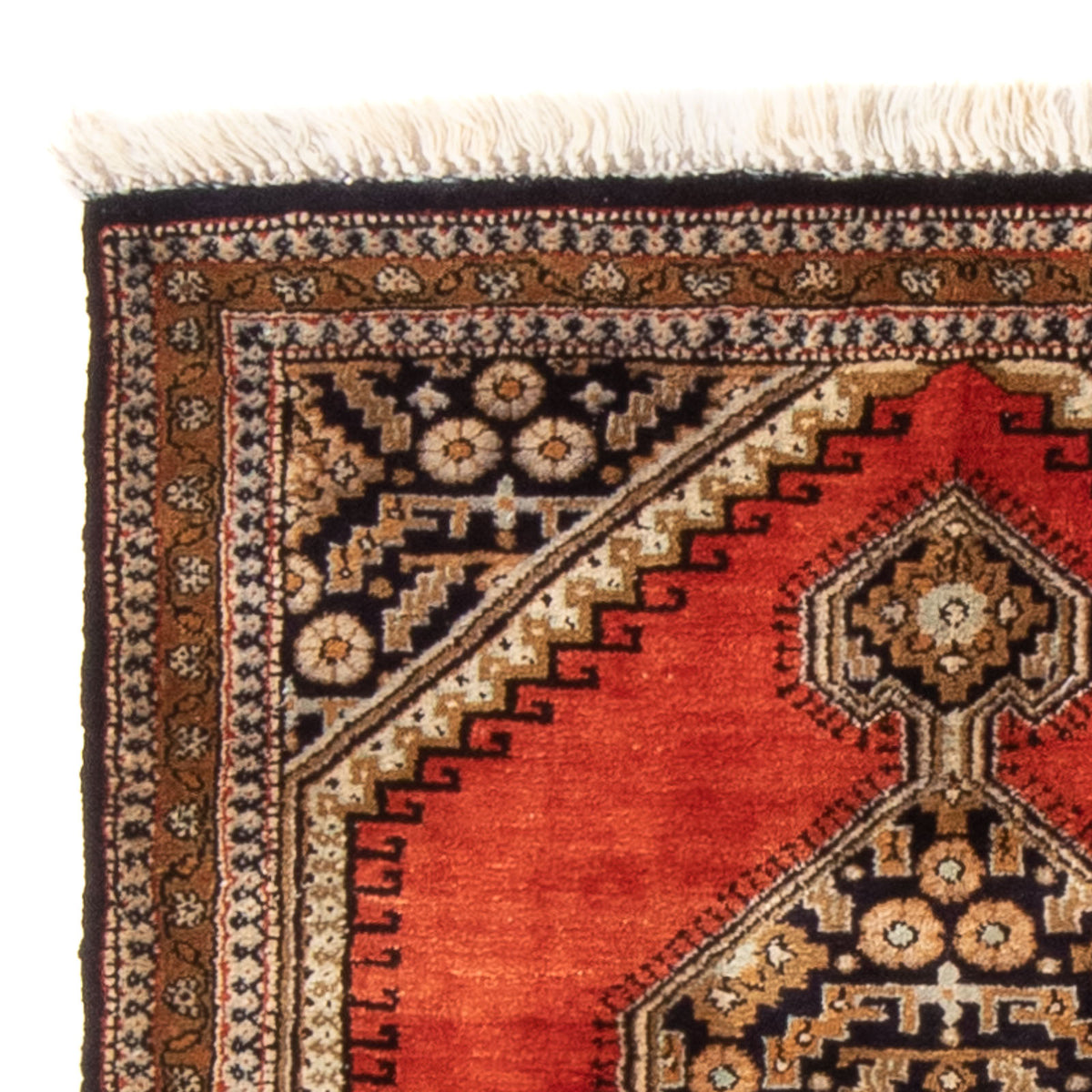 Ghom - Seide Teppich 56x77cm - Perserteppich - orange