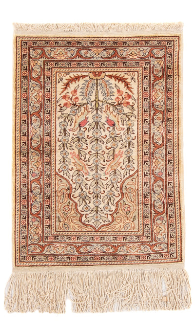 Hereke Teppich 39x58cm - Orientteppich - beige