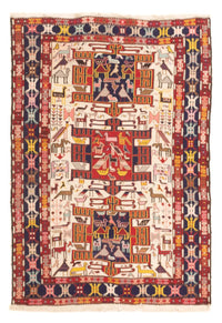 Kelim Seide Teppich 109x135cm - mehrfarbig – product image