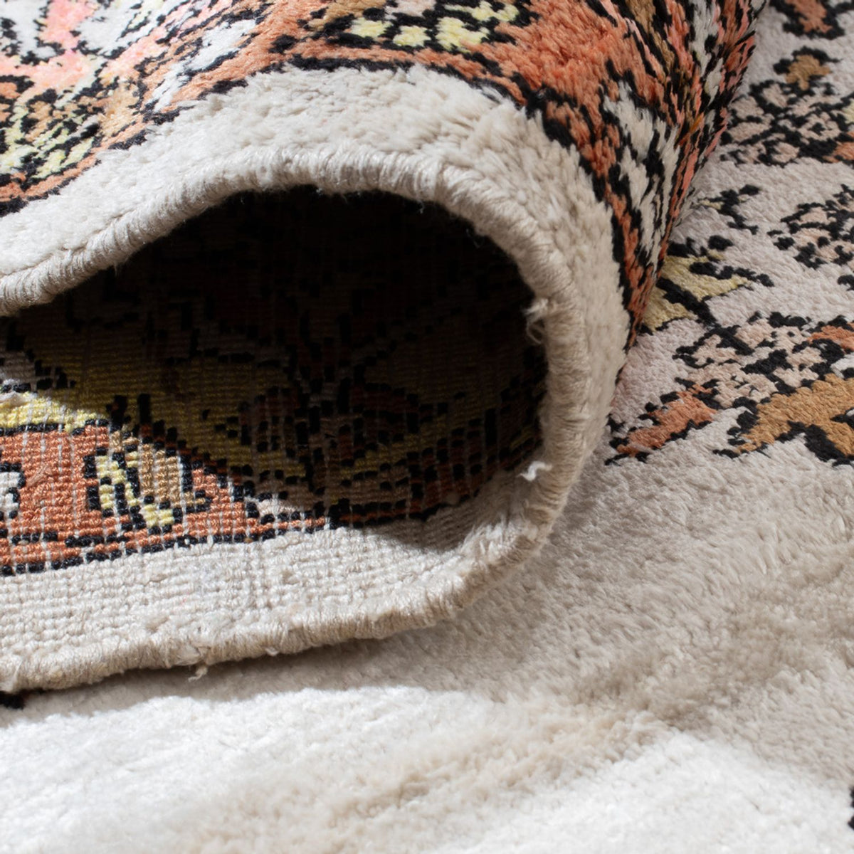 Kaschmir Seide Teppich 93x158cm - Orientteppich - beige