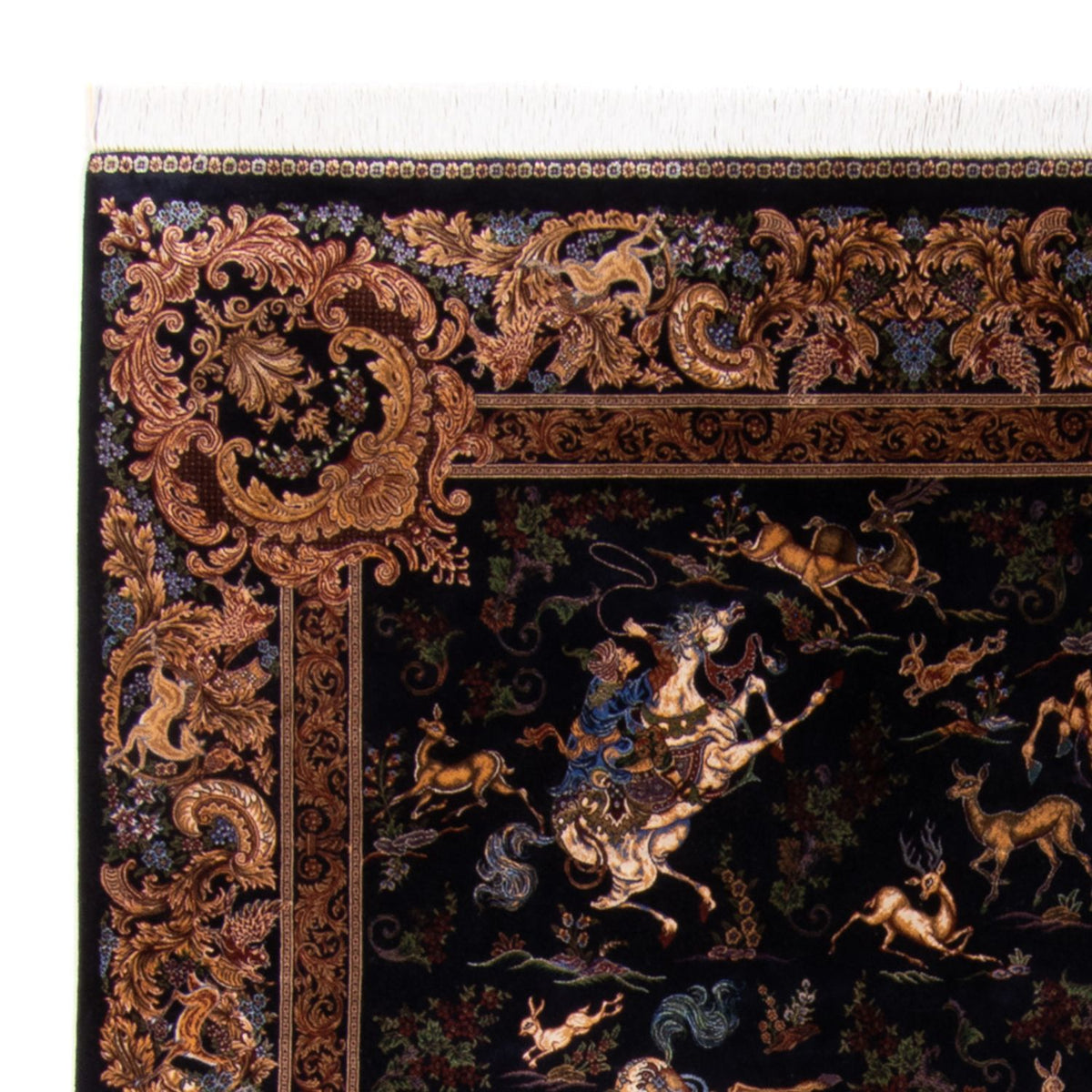Ghom Teppich 150x230cm - Perserteppich - dunkelblau