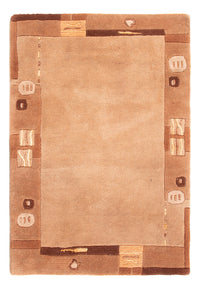 Nepal Teppich 60x90cm - Wollteppich - dunkelbeige – product image