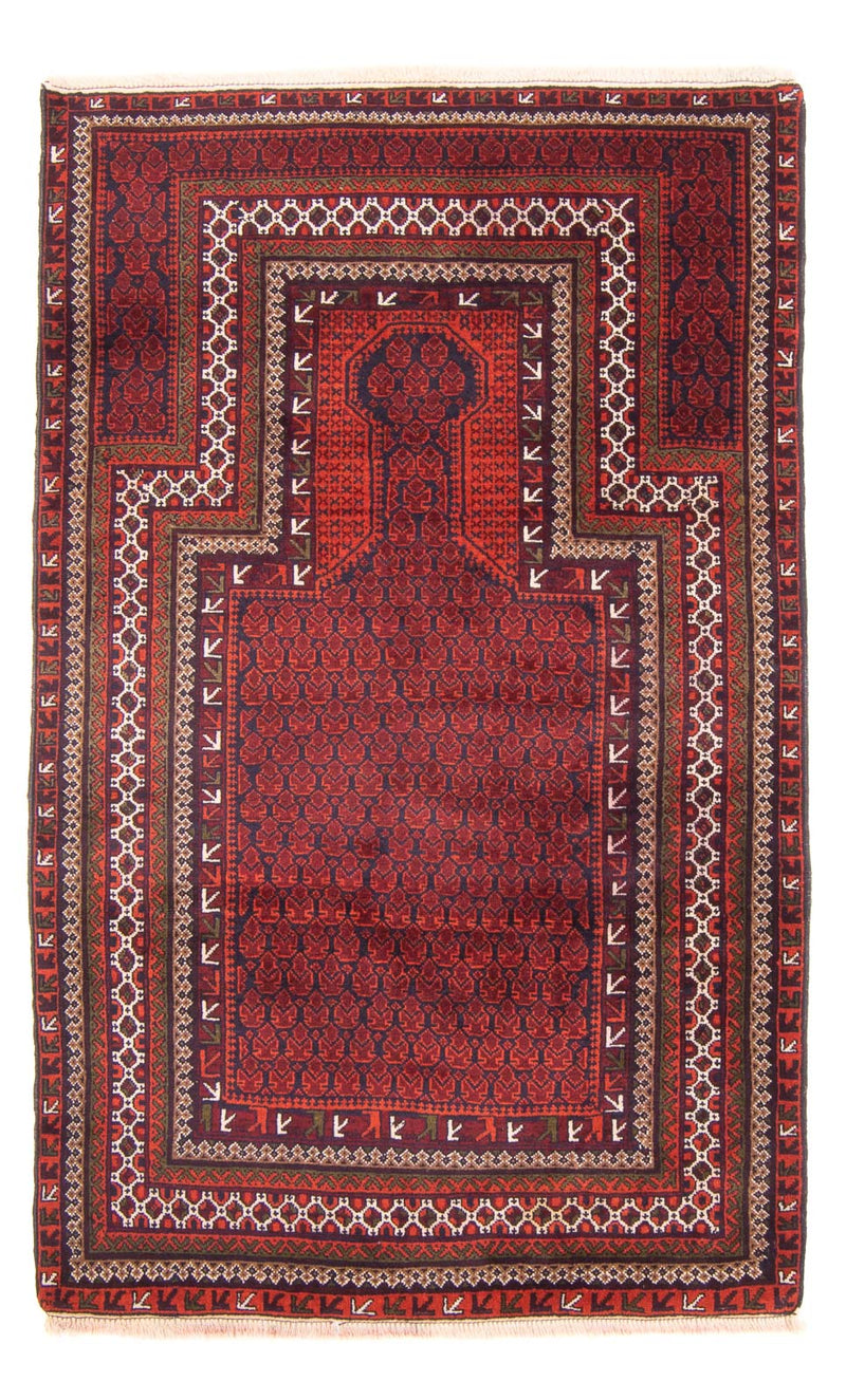 Belutsch Teppich - Gebetsteppich - 96 x 150 cm - rot
