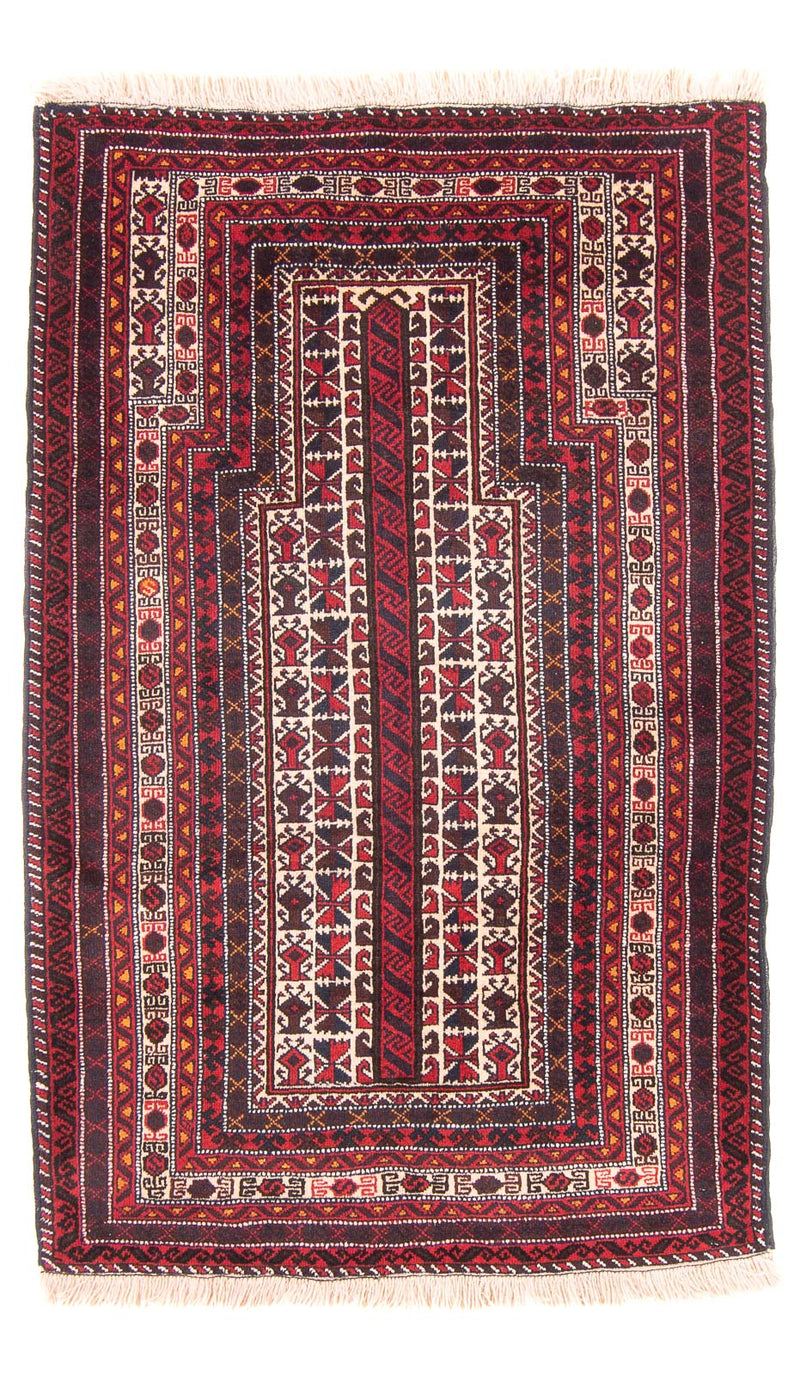 Belutsch Teppich - Gebetsteppich - 102 x 150 cm - beige