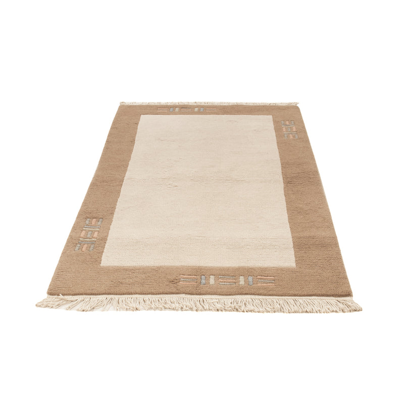 Nepal Teppich 90x160cm - Wollteppich - creme