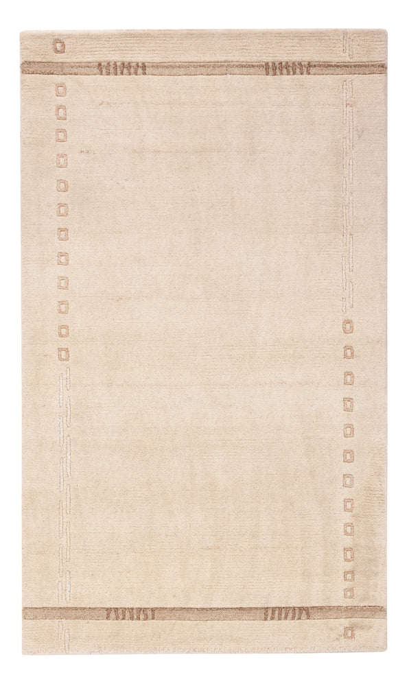 Nepal Teppich 91x155cm - Wollteppich - creme