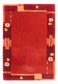 Nepal Teppich 60x90cm - Wollteppich - rot – product image