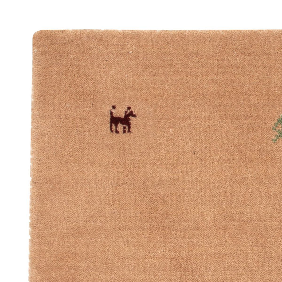 Gabbeh Teppich Softy 60x65cm - Wollteppich - beige