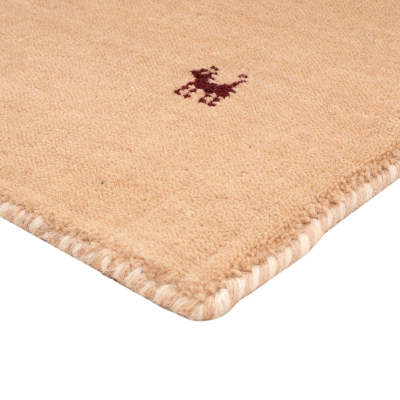 Gabbeh Teppich Softy 60x65cm - Wollteppich - beige