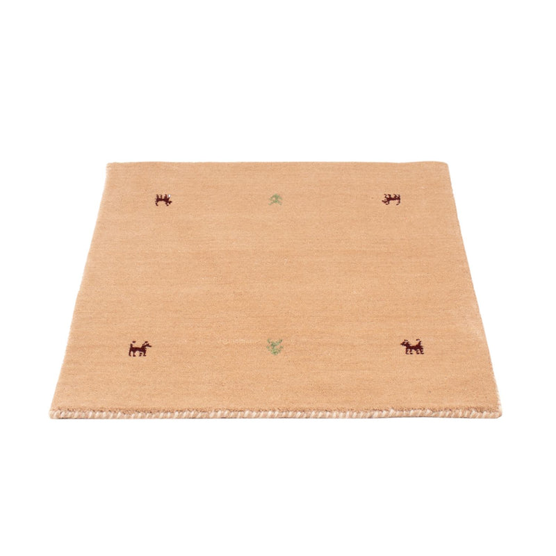 Gabbeh Teppich Softy 60x65cm - Wollteppich - beige