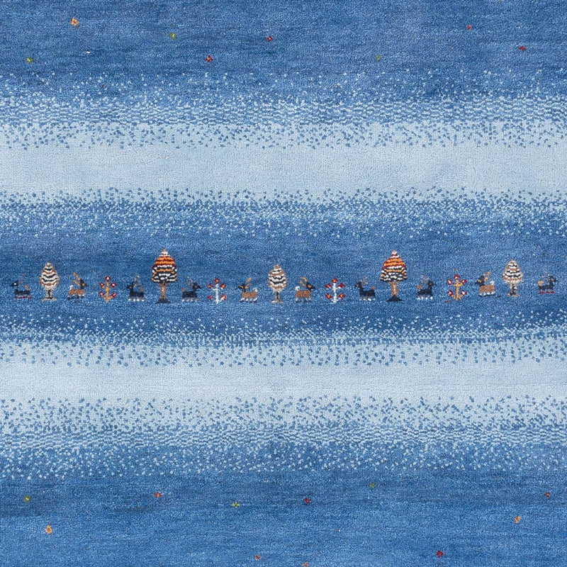 Indo Loribaft Teppich 169x243cm - Wollteppich - blau