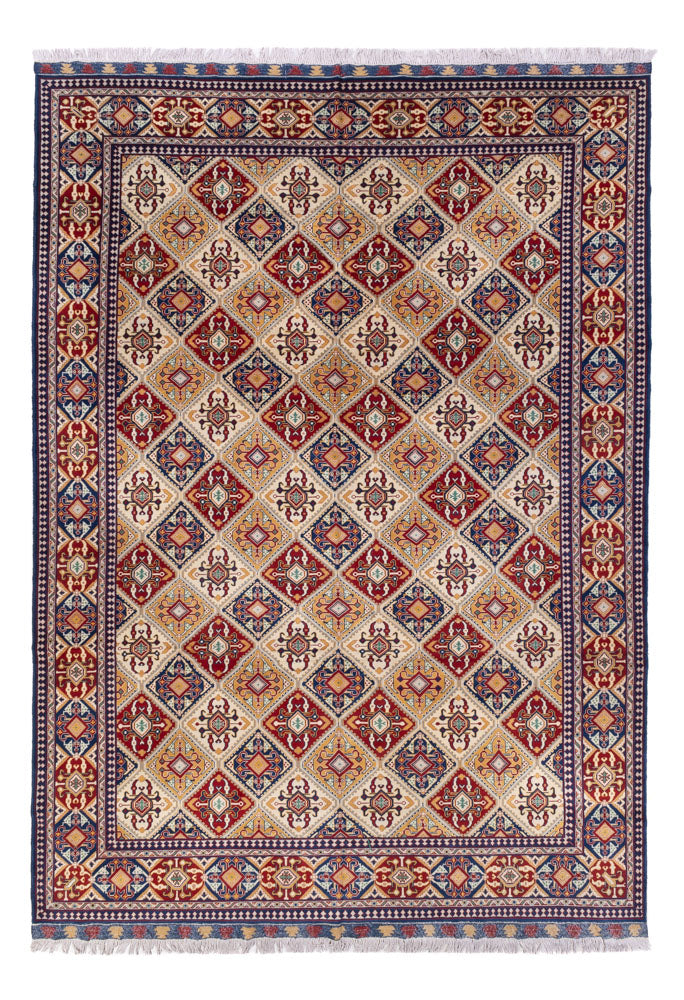 Afghan Teppich 250x355cm - Orientteppich - hellbeige