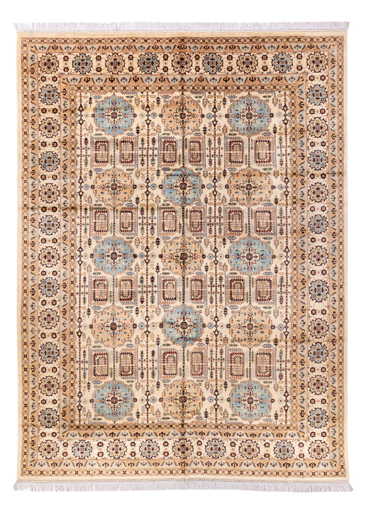 Afghan Teppich 245x346cm - Orientteppich - hellbeige