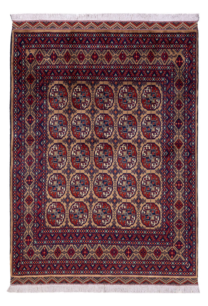 Afghan Teppich 148x195cm - Orientteppich - dunkelbeige