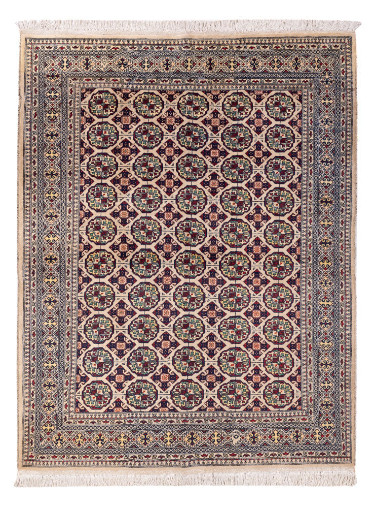 Afghan Teppich 151x194cm - Orientteppich - hellgrau