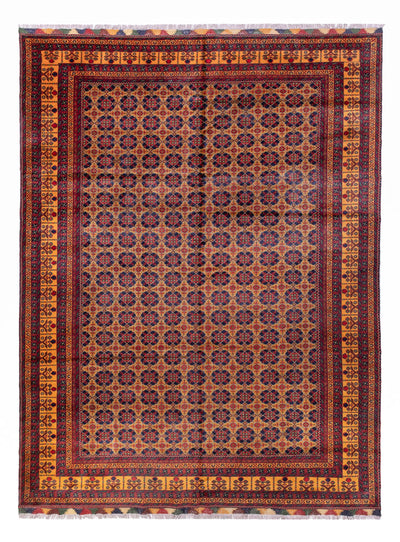 Afghan Teppich 286x388cm - Orientteppich - dunkelbeige