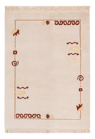 Nepal Teppich 120x180cm - Wollteppich - hellbeige