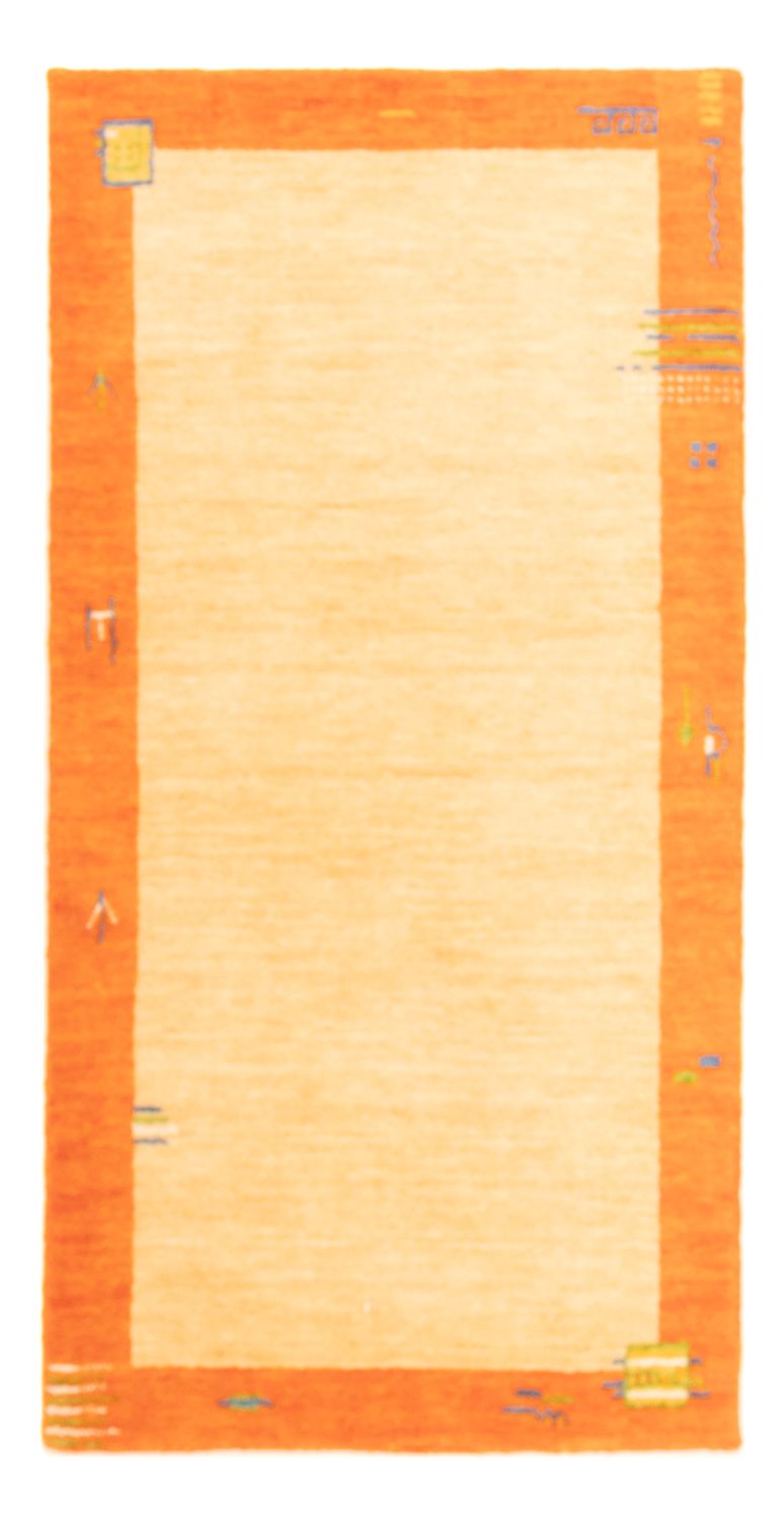 Gabbeh Teppich Indus 70x140cm - Wollteppich - beige