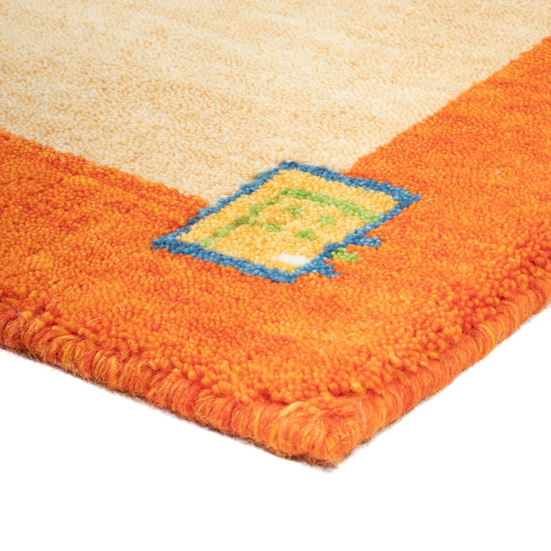 Gabbeh Teppich Indus 70x140cm - Wollteppich - beige
