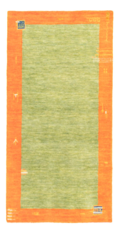Gabbeh Teppich Indus 70x140cm - Wollteppich - hellgrün