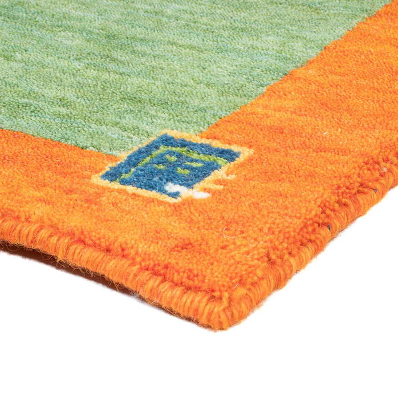 Gabbeh Teppich Indus 70x140cm - Wollteppich - hellgrün