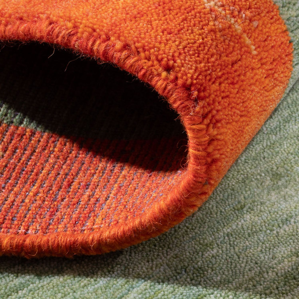 Gabbeh Teppich Indus 70x140cm - Wollteppich - hellgrün