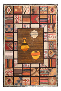 Patchwork Teppich - 135 x 200 cm - mehrfarbig – product image