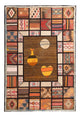 Patchwork Teppich - 135 x 200 cm - mehrfarbig