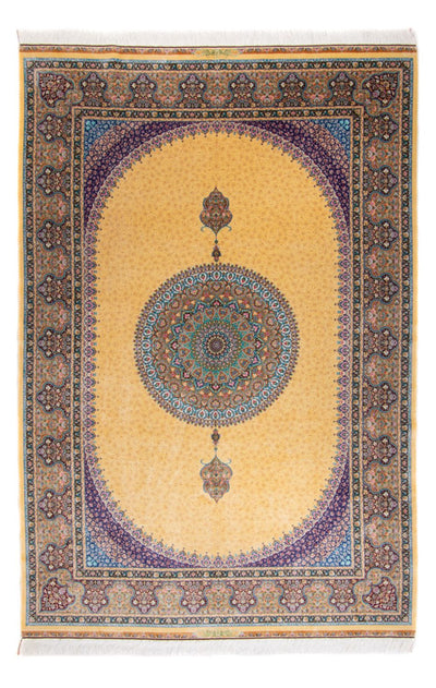 Ghom Teppich 200x300cm - Perserteppich - gold
