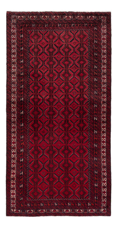 Belutsch Teppich 95x190cm - Perserteppich - dunkelrot