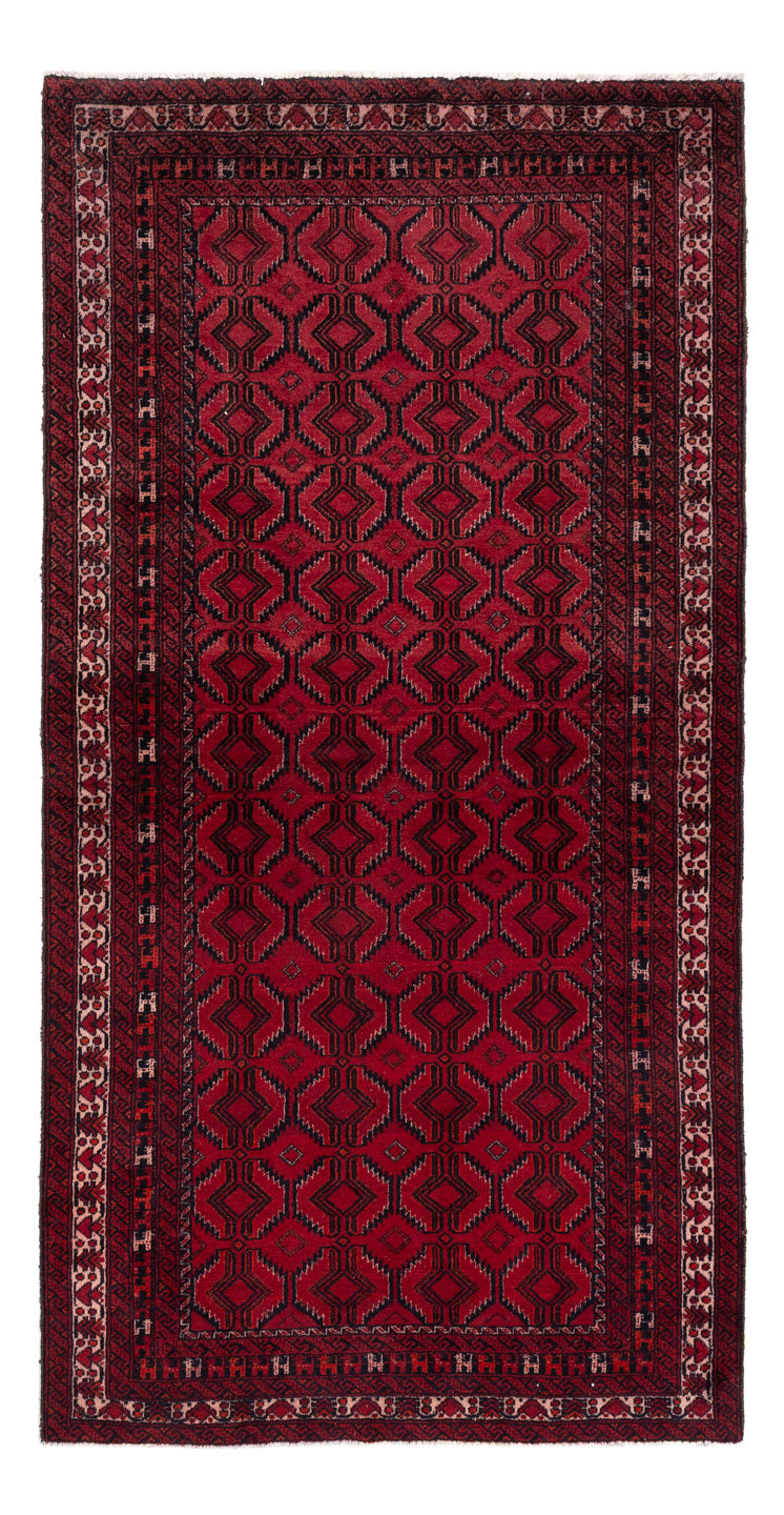 Belutsch Teppich 95x190cm - Perserteppich - dunkelrot