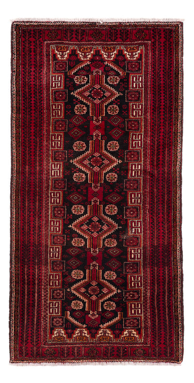 Belutsch Teppich 100x200cm - Perserteppich - dunkelrot