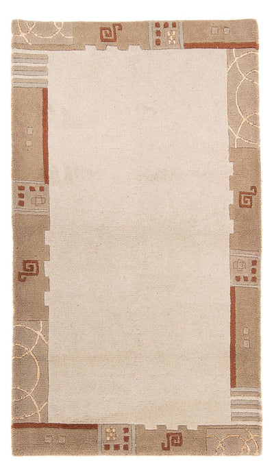 Nepal Teppich 80x150cm - Wollteppich - beige