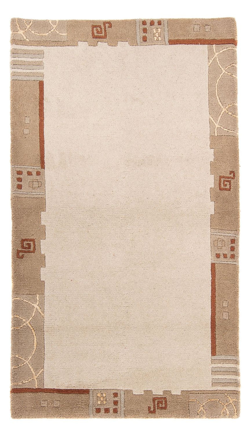 Nepal Teppich 80x150cm - Wollteppich - beige