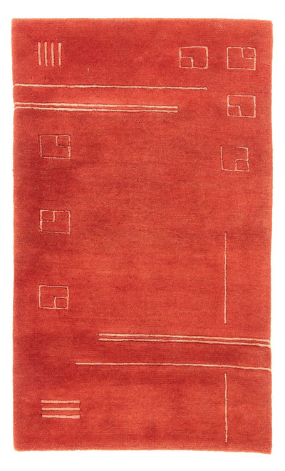 Nepal Teppich 89x163cm - Wollteppich - rot